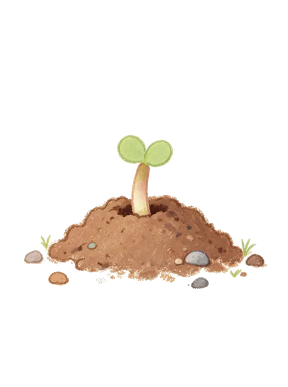 成长树插画：种子期